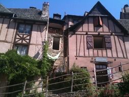facade of houses in the countryside in france