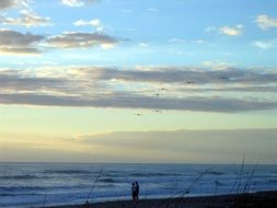 Couple walking on a Shore