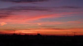 afterglow in the evening sky