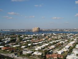 Riviera beach with houses