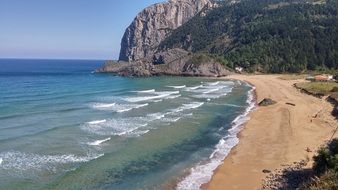 Panorama of the beautiful beach of the Cantabrian Sea