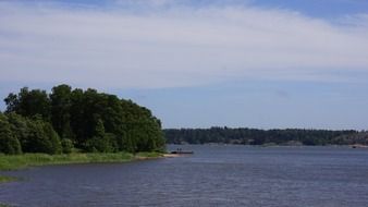 panorama of green island in Finland