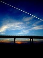 sunset and bridge silhouette