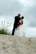 Newlyweds on the beach