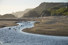 flow of water at high tide