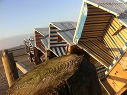deck chairs on the beach of the north sea