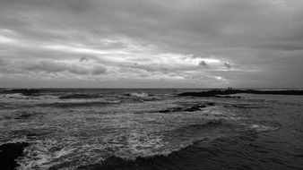 beach at stormy weather, South Korea, jeju