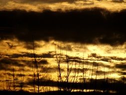 black clouds at sunset
