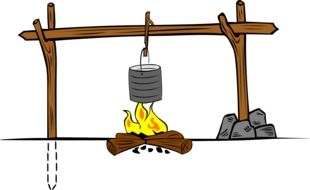 Cooking on the fire