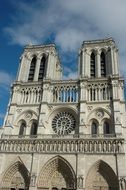 View of the facade of the cathedral in paris