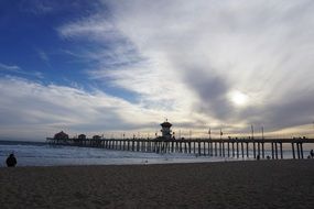 pier on huntington beach Cloud sky scene