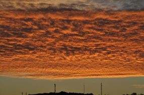 striking orange evening sunset