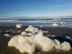 white foam on the North Sea