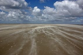 sandstorm on the north sea coast