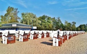 Sandy clubs beach of Baltic Sea