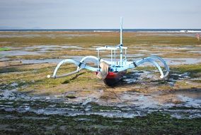 boat on seashore, indonesia, bali, sanur