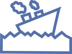 graphic image of a sea vessel on the waves