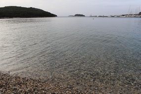 sea pebble stones and water
