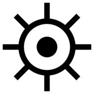 steer wheel of ship, black and white icon