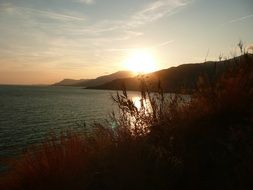 sunset over the coastal hills, italy, Ventimiglia