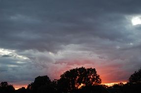 clouds in the red glow of sunset