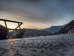 pedal boat in the sunset on the Como lake