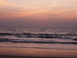 afterglow in the evening sky after sunset