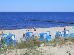 blue beach chairs