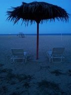 tropical beach at night