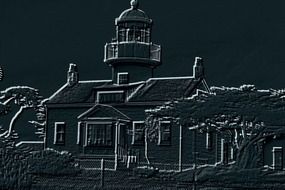 lighthouse ocean silhouette drawing