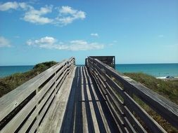 bridge to the observation deck by the sea