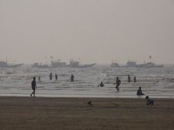 beach sea with people