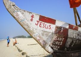 Boat on the beach in India