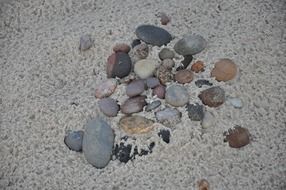 knot of pebbles on a beach