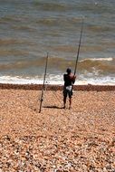 fisherman on a ocean bank