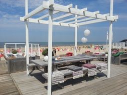 arbor on the beach in the netherlands