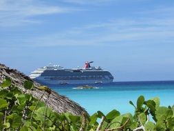 cruise liner on the azure sea