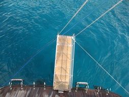 top view of the bridge in the pool