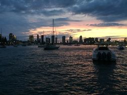 boat harbor sunset