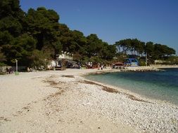 beach for relaxation on the coast of the bay