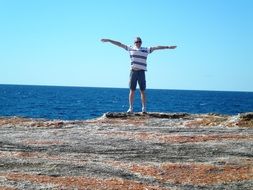 tourist near the sea in tasmania