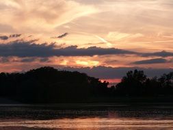 tranquil dramatic sky in the evening