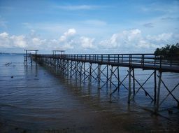 long pier from the beach