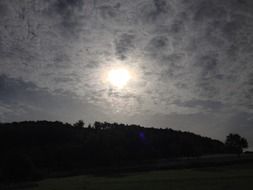 sun behind the gray clouds