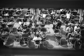 geometry table travel aerial black and white view