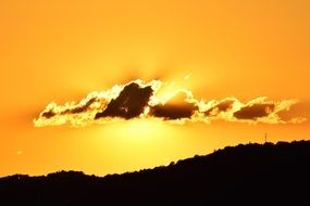 golden sky and romantic sunset