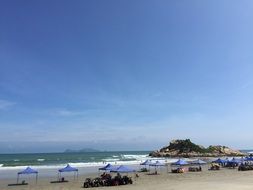 Beach under the blue sky