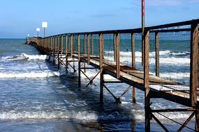 sea waves near the pier