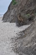 waves at the foot of the rocks