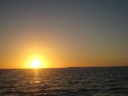 Bright sunset at the sea